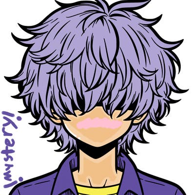 manga boy fluffy hair covering his eyes
