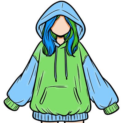 girl in oversized hoodie