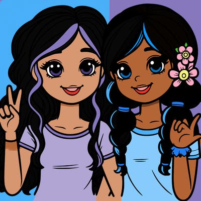 two girls best friends