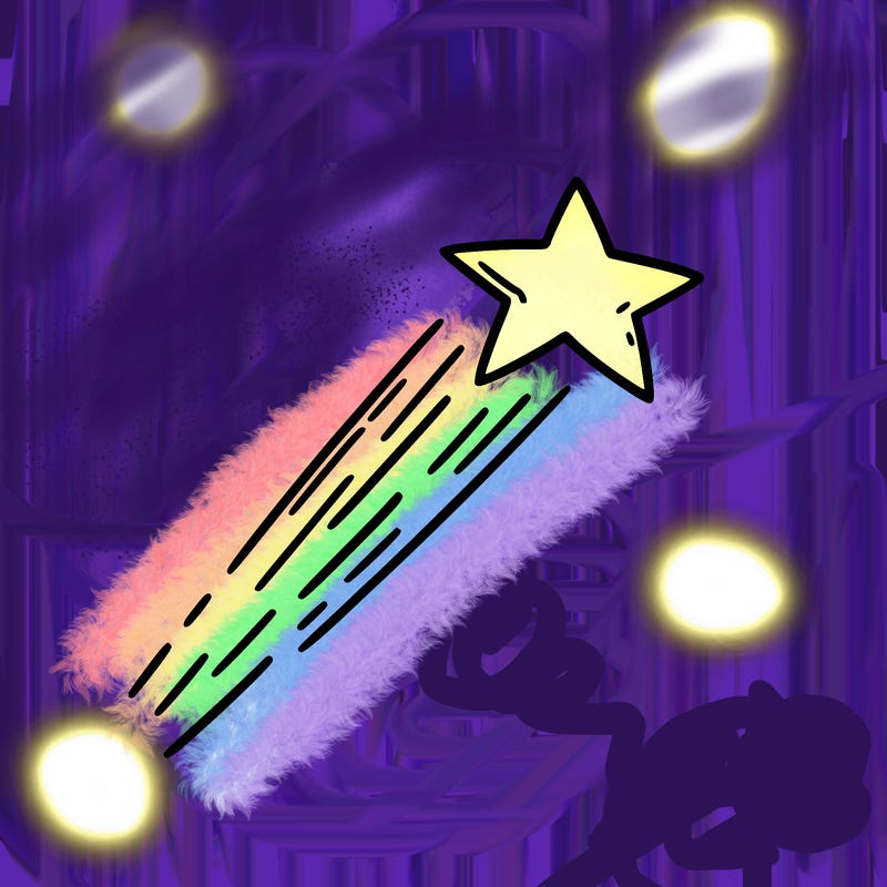 a shooting star in the sky