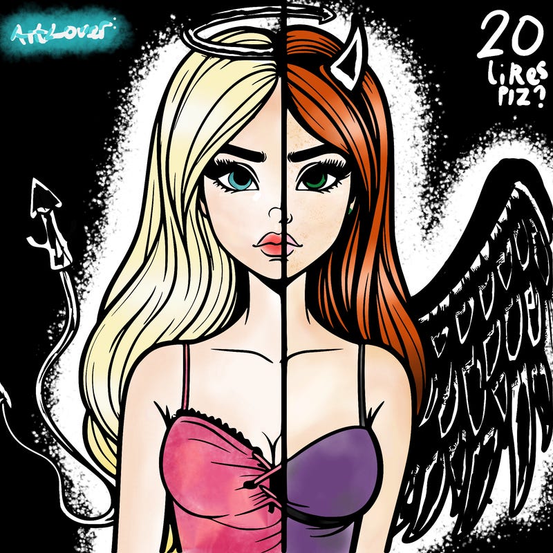 devil vs angel realistic girl