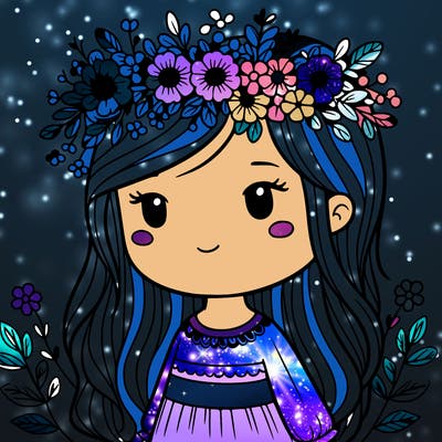 girl with flowers crown