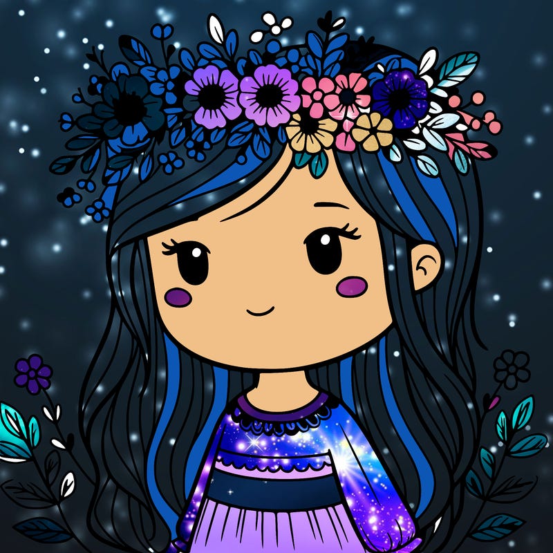 girl with flowers crown