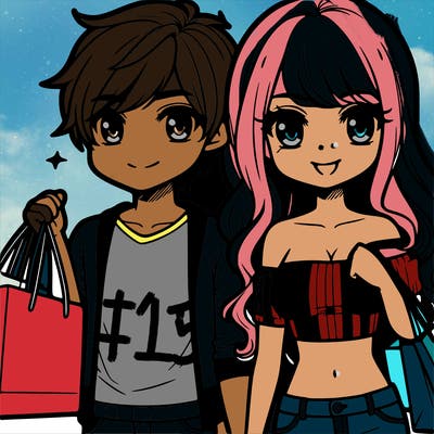 girlfriend and boyfriend  shopping