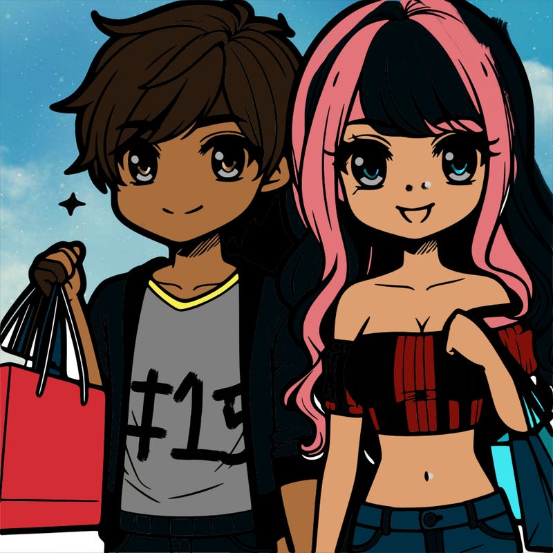 girlfriend and boyfriend  shopping