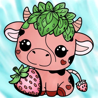 cute strawberry cow