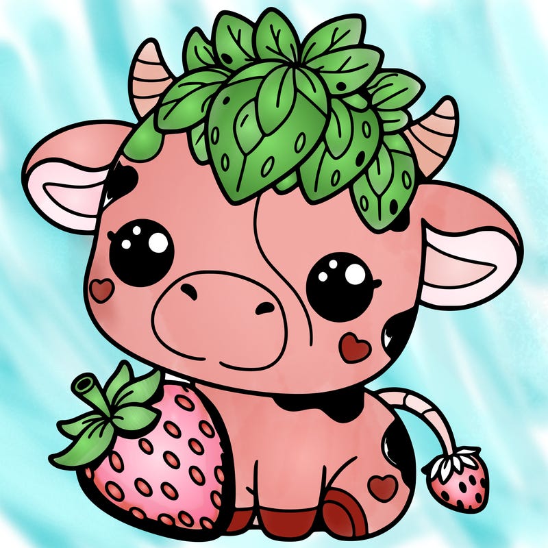 cute strawberry cow