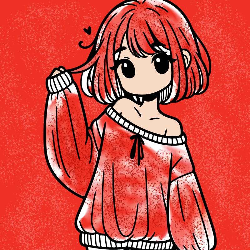 girl in baggy sweater hanging off her shoulder