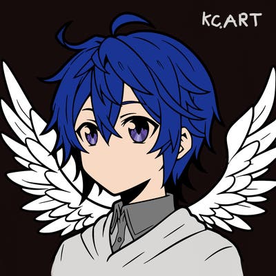 anime boy with wings