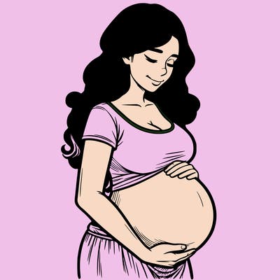 woman heavily pregnant realistic
