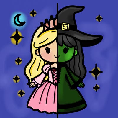 split princess and witch