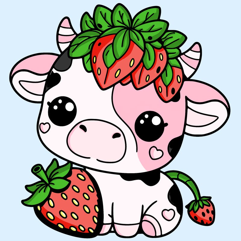 cute strawberry cow