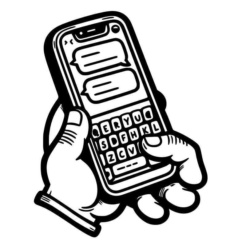 a phone screen texting someone