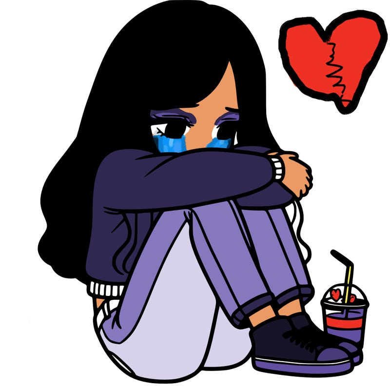 a girl  after a breakup