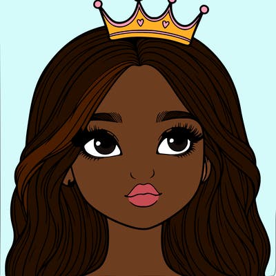a realistic girl with a crown on