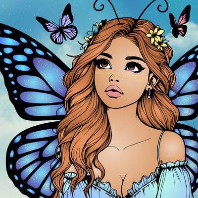 butterfly fairy realistic girl