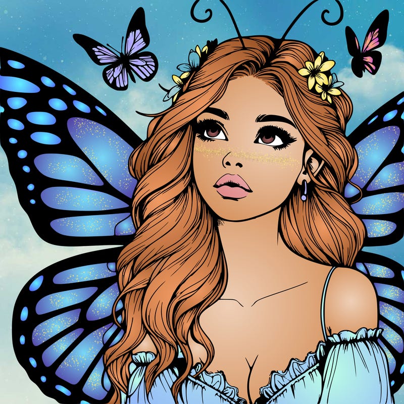 butterfly fairy realistic girl