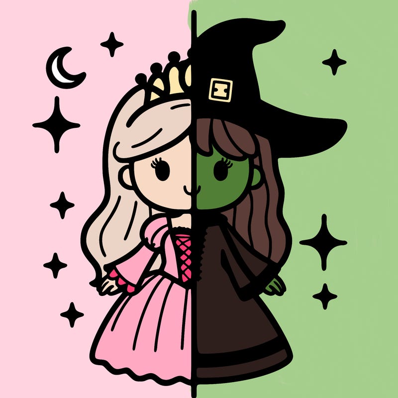 split princess and witch