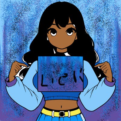 girl holding a blank sign in a long sleeve crop top