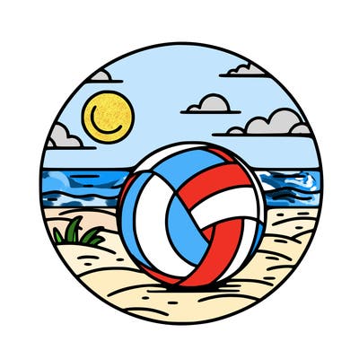 volleyball on a beach