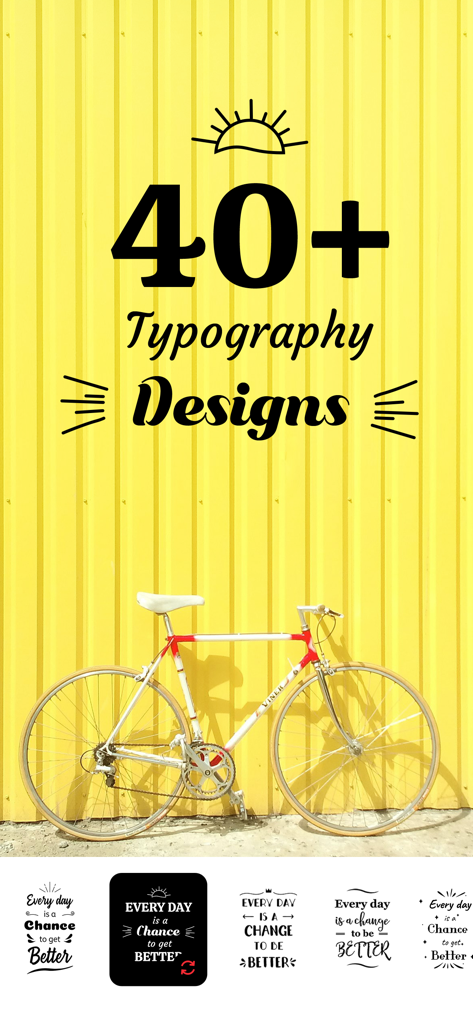 Art Word app showcasing over 40 typography design styles for photos