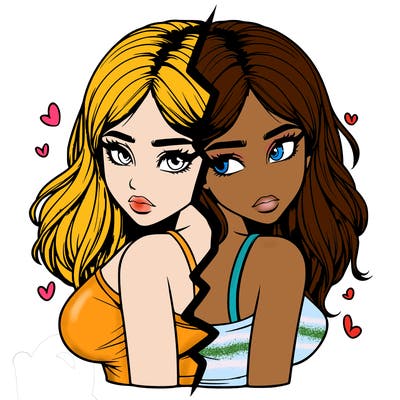 realistic girl split