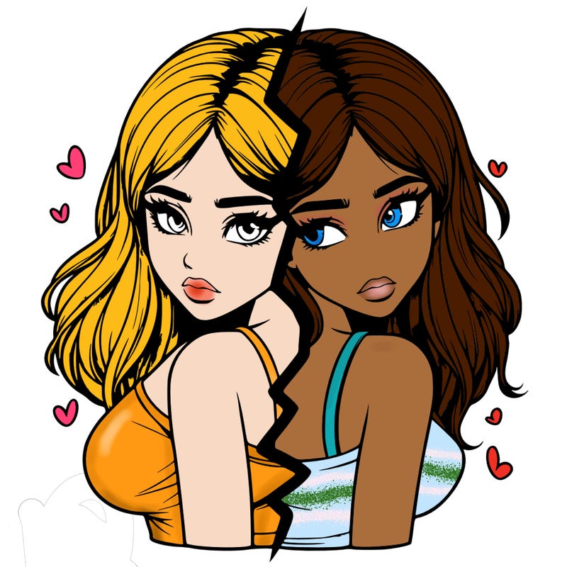 realistic girl split