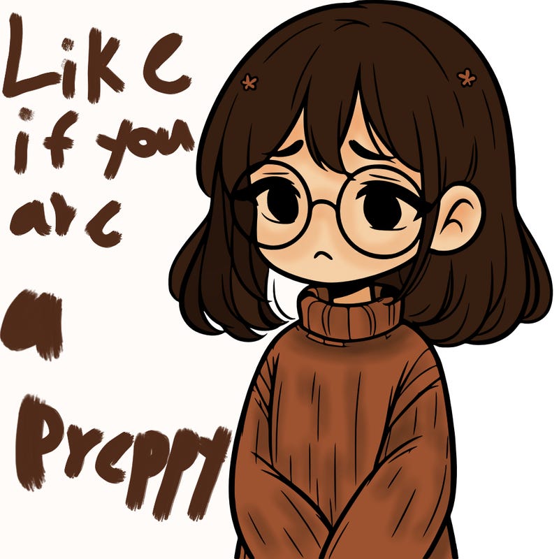 sad girl with glasses in a sweater