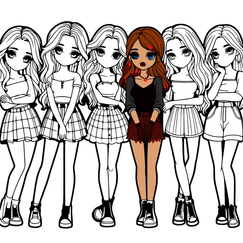 a group of girls realistic