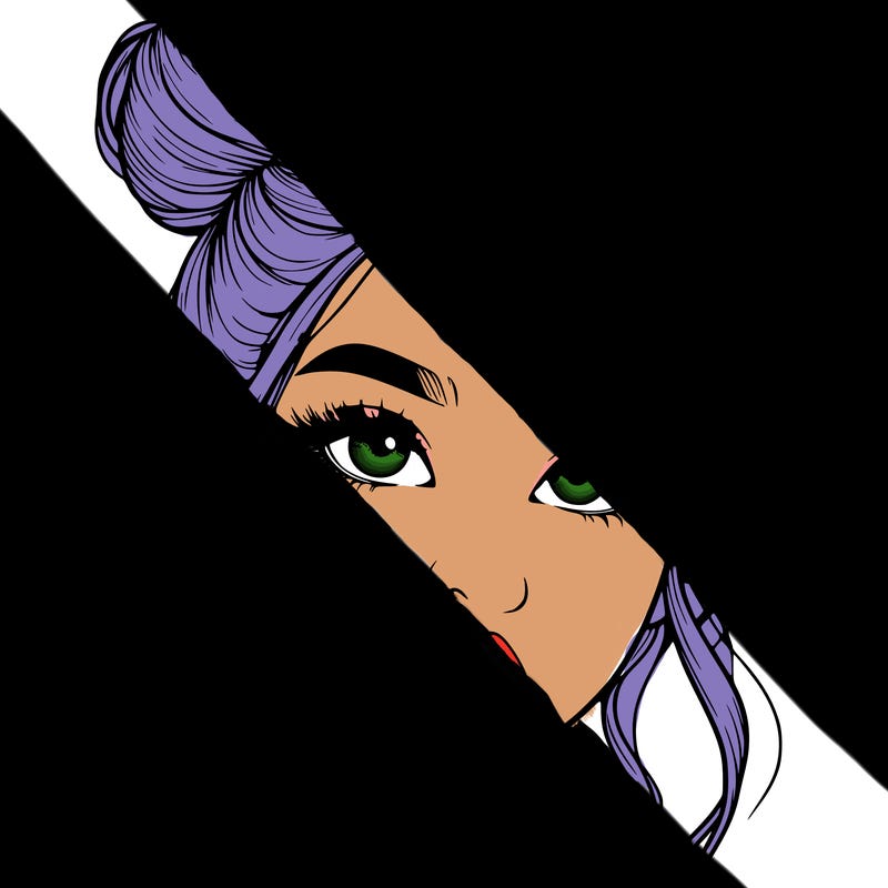 realistic girl with two buns on her hair and lips