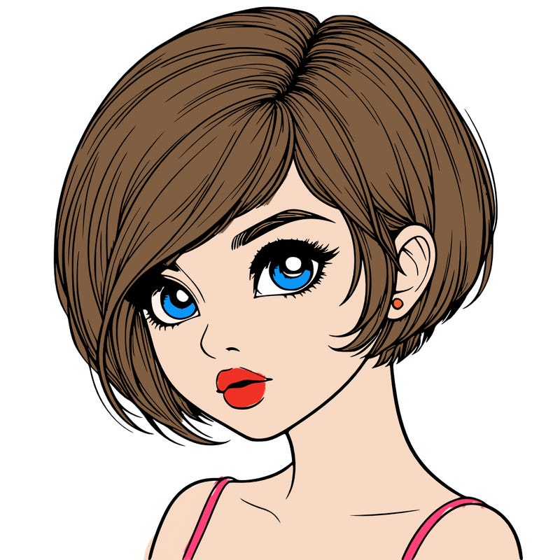 realistic girl with really short hair