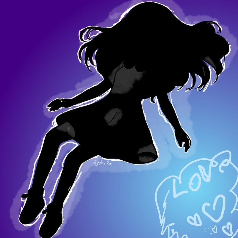 realistic girl floating