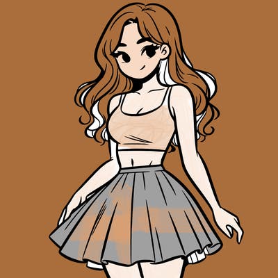 woman in a skirt and crop top