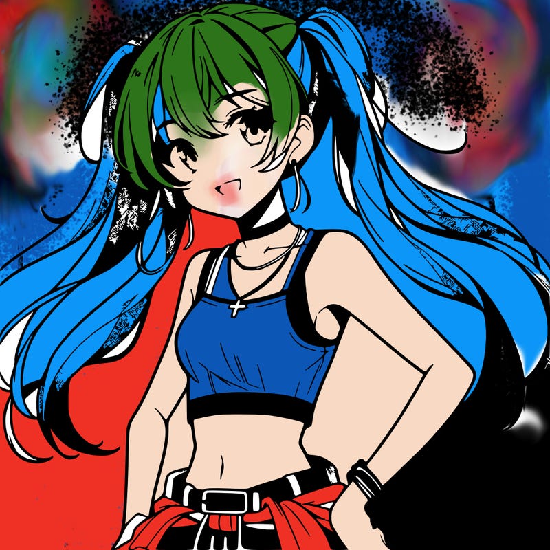 anime girl wearing crop top