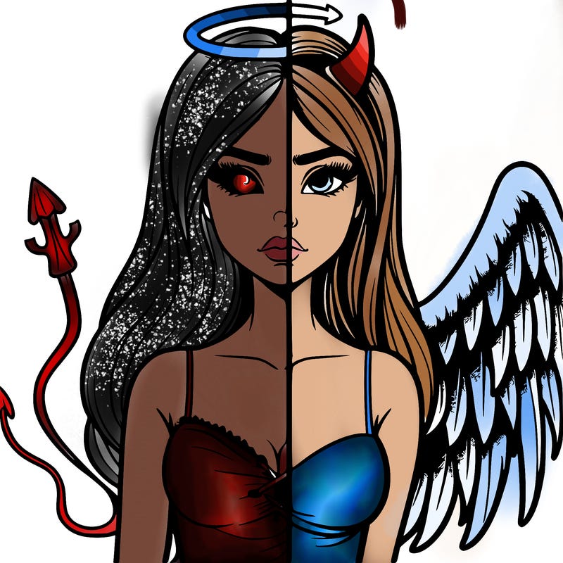 devil vs angel realistic girl