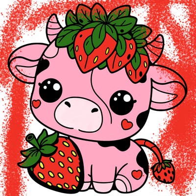 cute strawberry cow