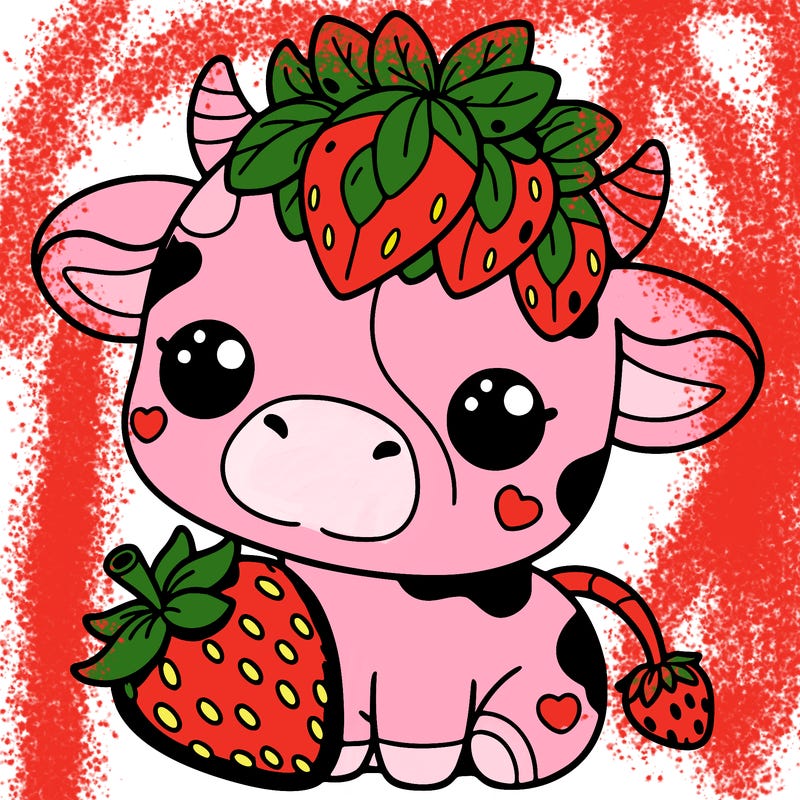 cute strawberry cow