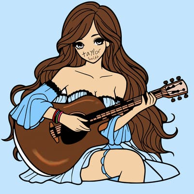 beautiful girl playing the guitar