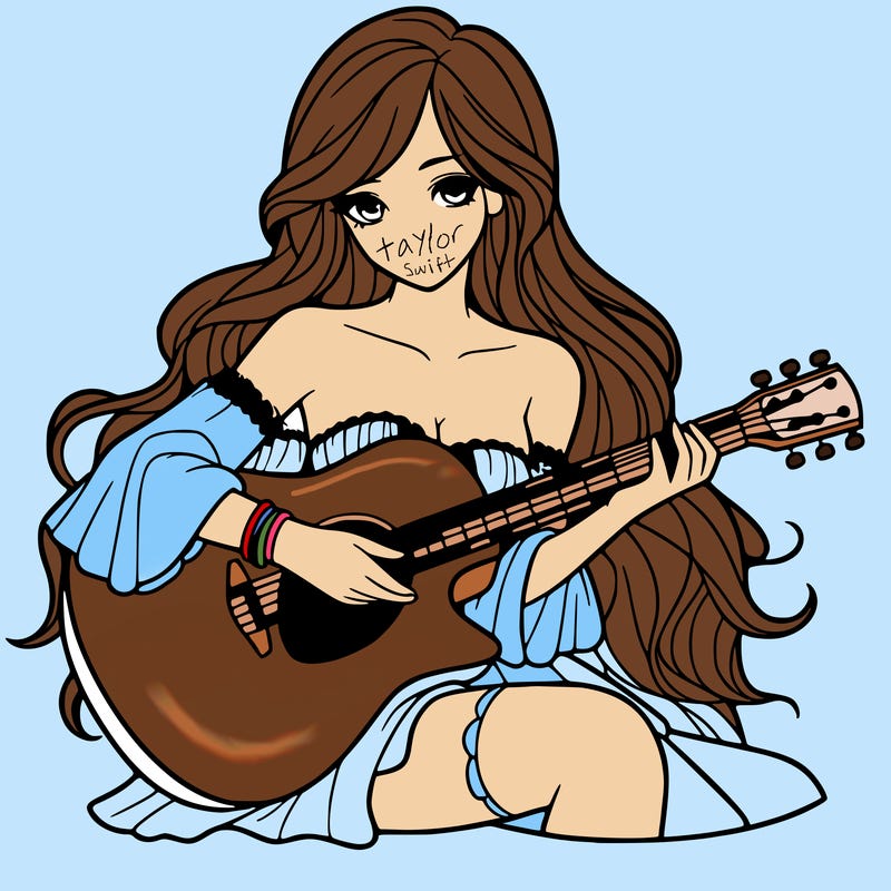 beautiful girl playing the guitar