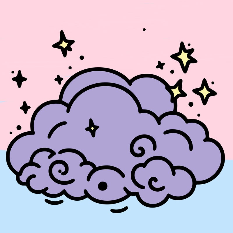 pink starry cloud sky