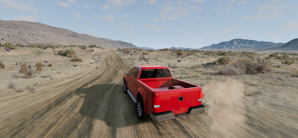 OffRoad SUV Car Simulator 2026 - A red pickup truck driving on an offroad desert trail