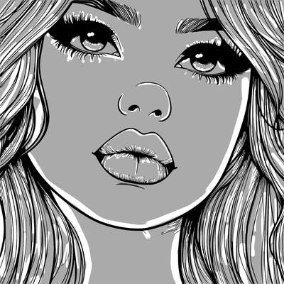 really realistic girl with lips