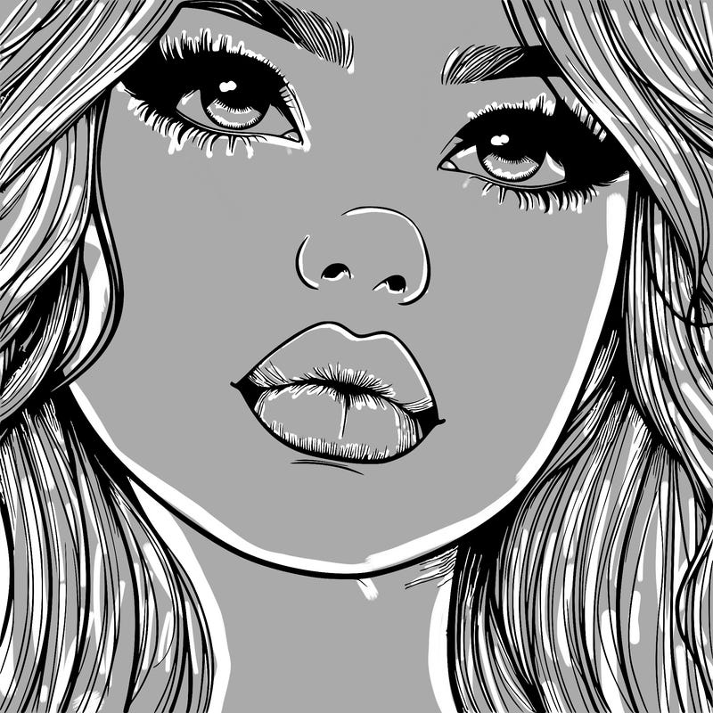 really realistic girl with lips