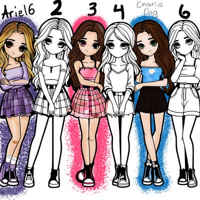 a group of girls realistic