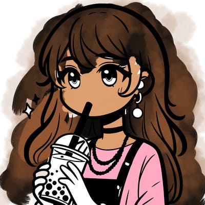 teenage girl drinking boba