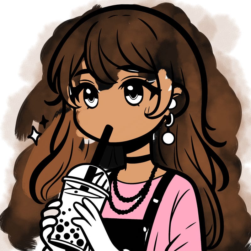 teenage girl drinking boba