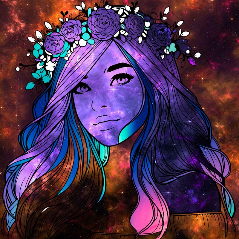 realistic girl with flower crown