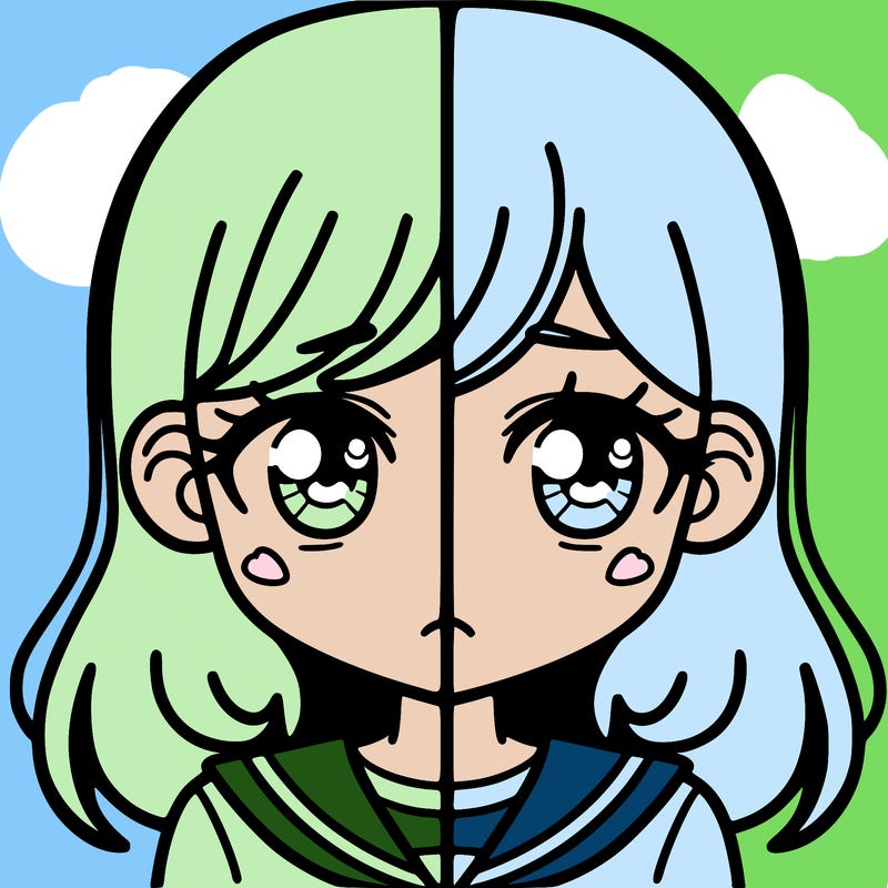 a split of a girl