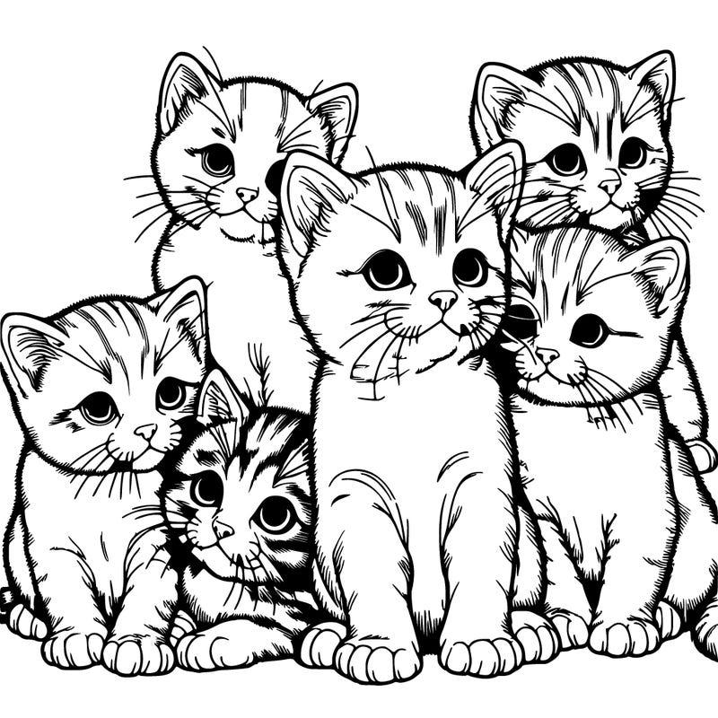 a litter of kittens realistic