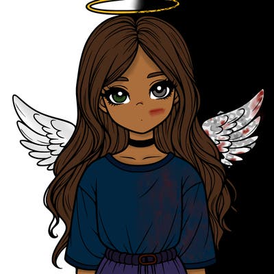 realistic girl with halo